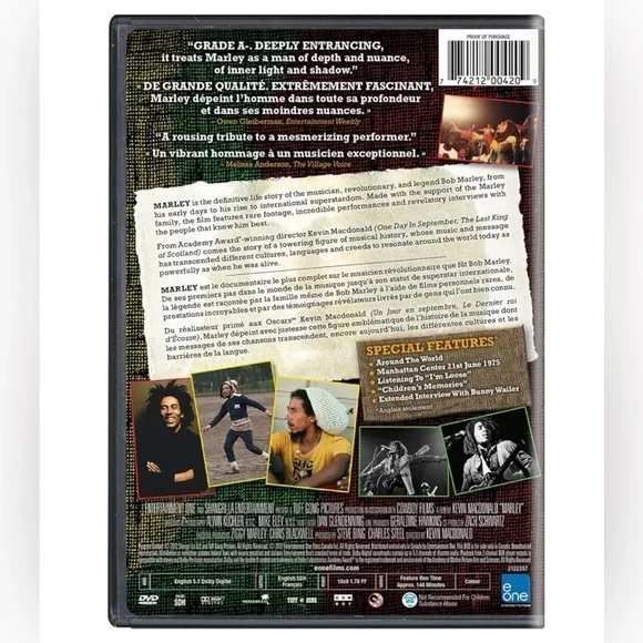 NEW SEALED Bob Marley Marley DVD By Kevin McDonald Documentary - Picture 2 of 2